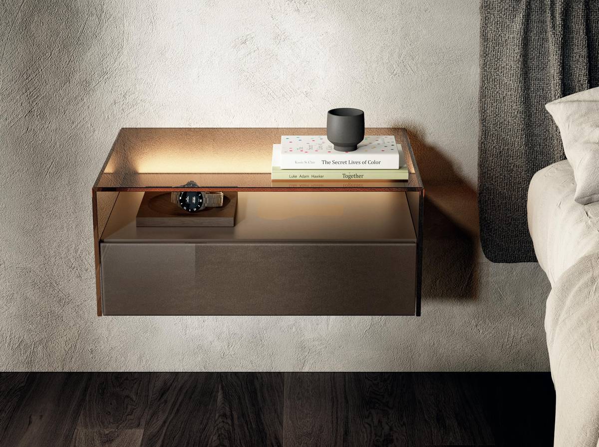 table de nuit suspendue en verre | Table de Chevet Hom | LAGO table de nuit suspendue en verre | Table de Chevet Hom | LAGO