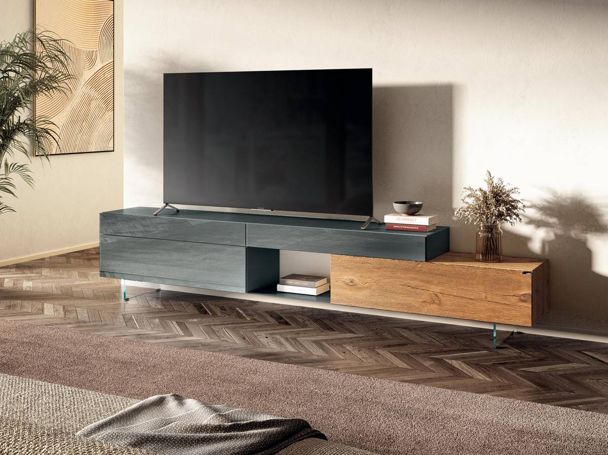 mobile soggiorno tv  legno e grigio | Mobile Tv 36e8  | LAGO