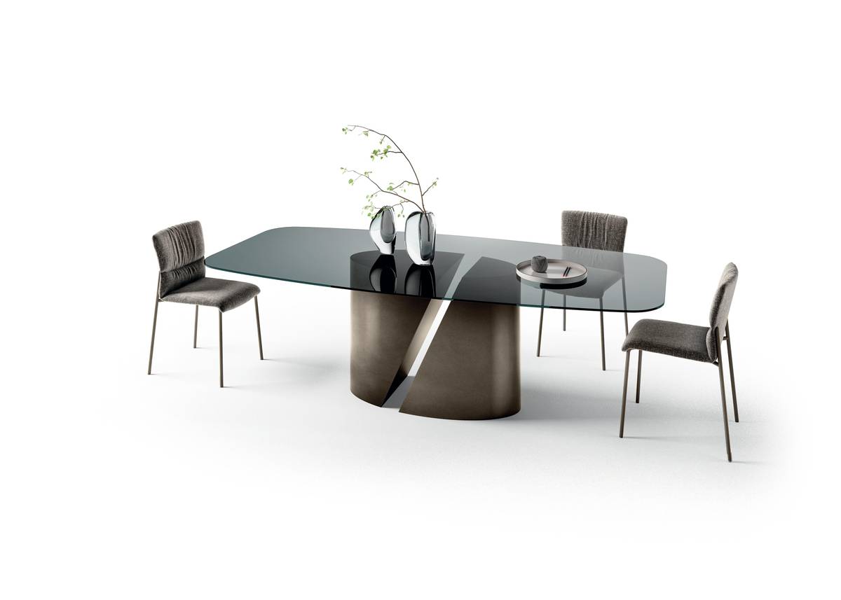 mesa elegante con tapa de cristal | Mesa Wadi | LAGO mesa elegante con tapa de cristal | Mesa Wadi | LAGO