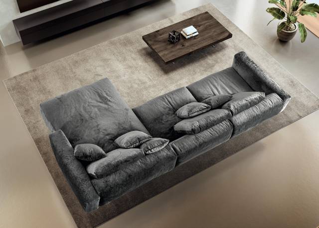canapé confortable gris avec méridienne | Canapé Air Soft | LAGO