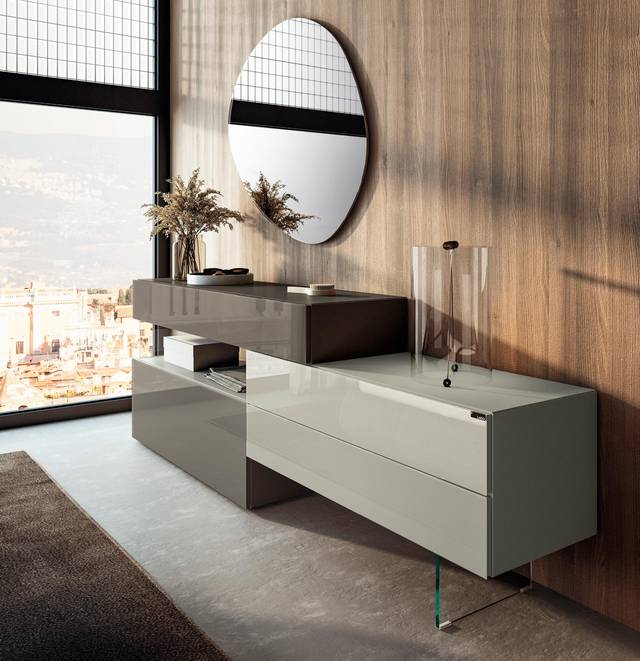 commode de chambre en verre marron et blanc | Commode 36e8 | LAGO commode de chambre en verre marron et blanc | Commode 36e8 | LAGO