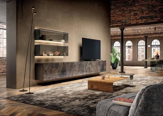 moderno sistema de pared con vitrinas de cristal | Pared Equipada 36e8 | LAGO moderno sistema de pared con vitrinas de cristal | Pared Equipada 36e8 | LAGO