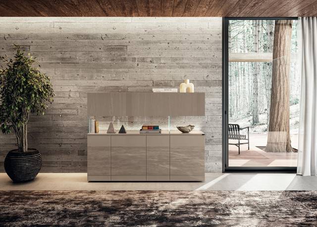 sideboard with suspended shelf | Air Sideboard | LAGO