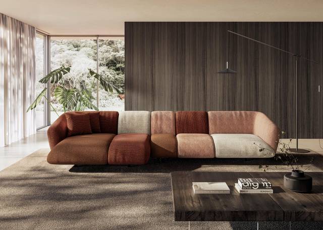 coloured sofa with peninsula | Not Only White Sofa | LAGO