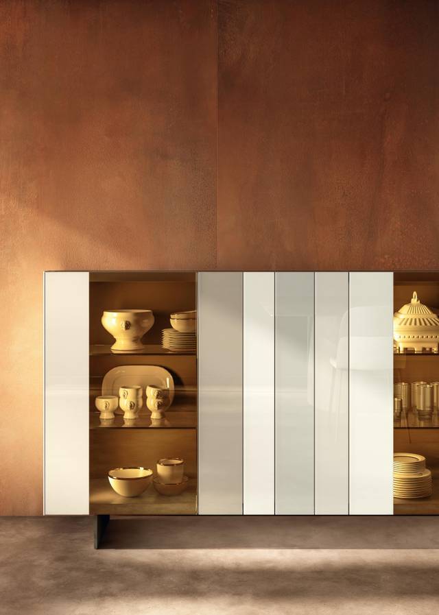 bandes colorées meuble en verre | Buffet N.O.W. | LAGO bandes colorées meuble en verre | Buffet N.O.W. | LAGO