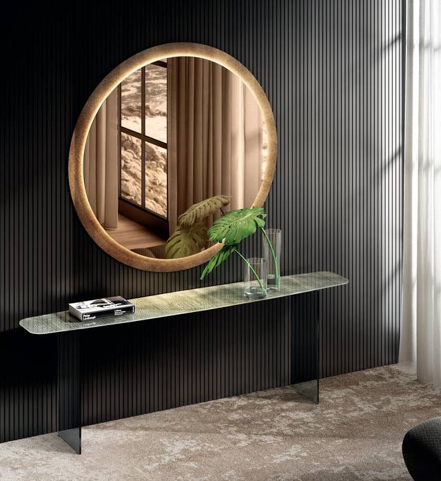 consola animalier xglass con espejo redondo | Consola Deba, Espejo Kibi | LAGO consola animalier xglass con espejo redondo | Consola Deba, Espejo Kibi | LAGO