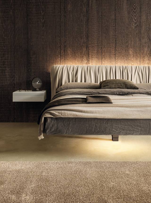 modern floating bed with lighting | Fluttua Bed | LAGO