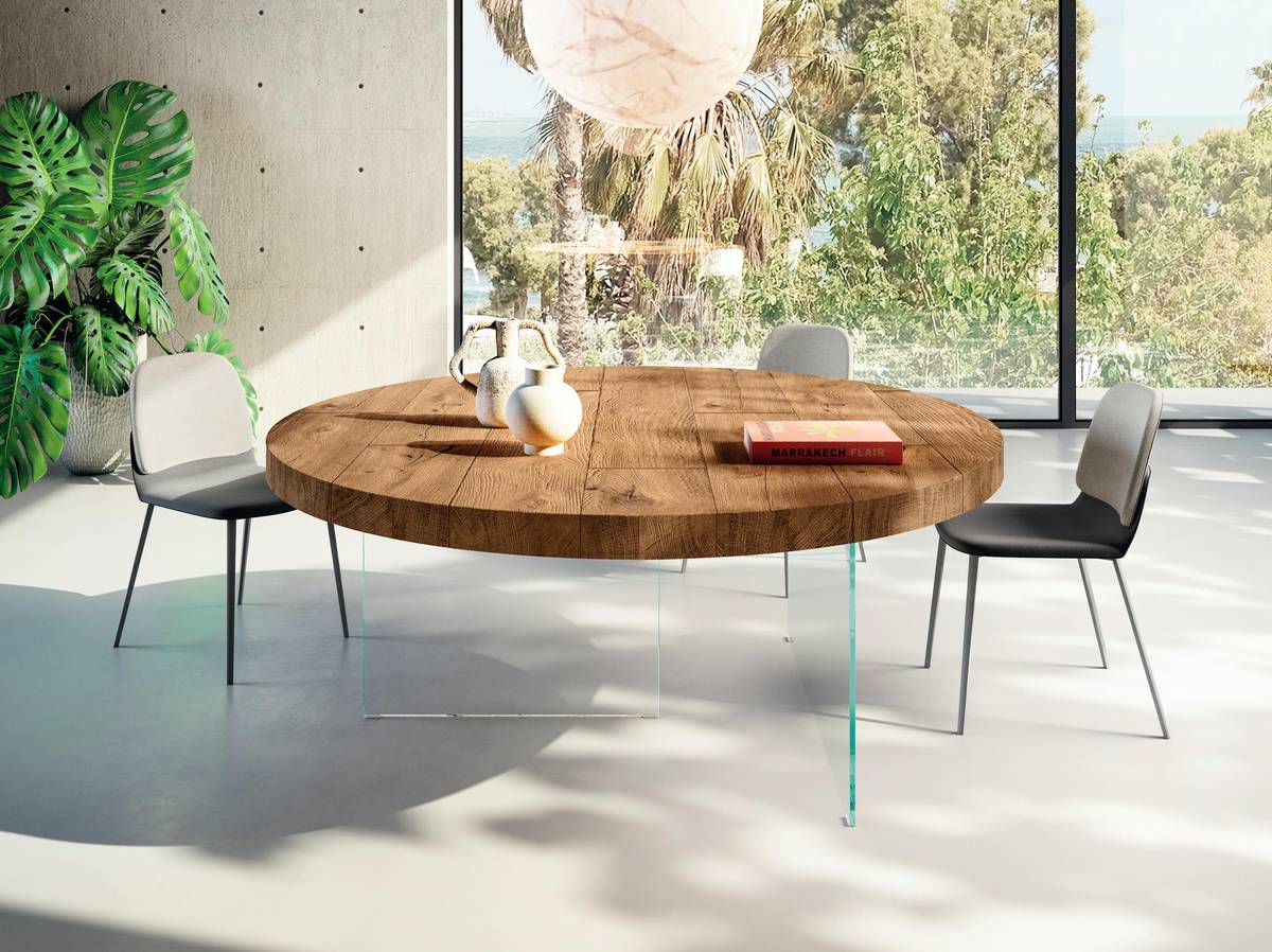 round table with wooden top | Air Round Table | LAGO round table with wooden top | Air Round Table | LAGO