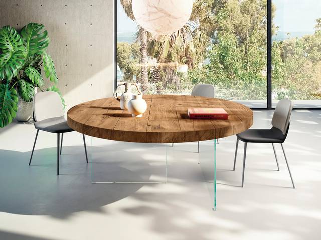 round table with wooden top | Air Round Table | LAGO round table with wooden top | Air Round Table | LAGO