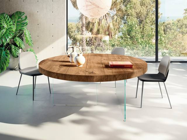 mesa redonda con tablero de madera | Mesa Redonda Air | LAGO mesa redonda con tablero de madera | Mesa Redonda Air | LAGO