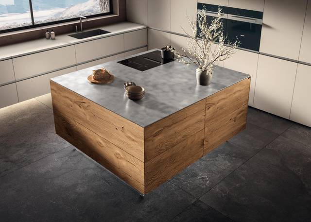 îlot carré cuisine moderne | Cuisine 36e8 Cut | LAGO