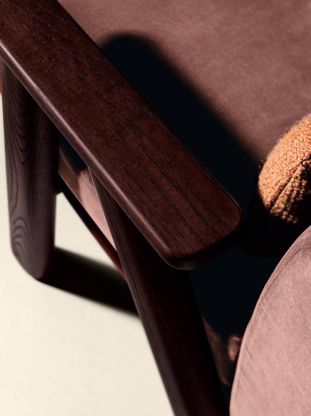 wooden armrest detail for armchair | Altana Armchair | LAGO