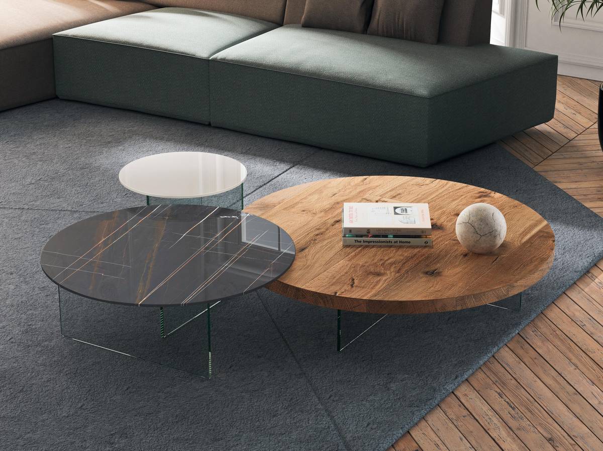 arredare soggiorno con tavolini sospesi | Tavolino Air Rotondo| LAGO