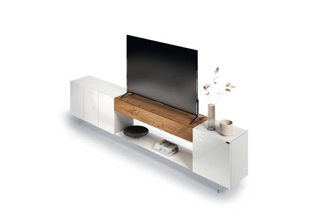 meuble TV blanc et bois |  Meuble TV  36e8 | LAGO