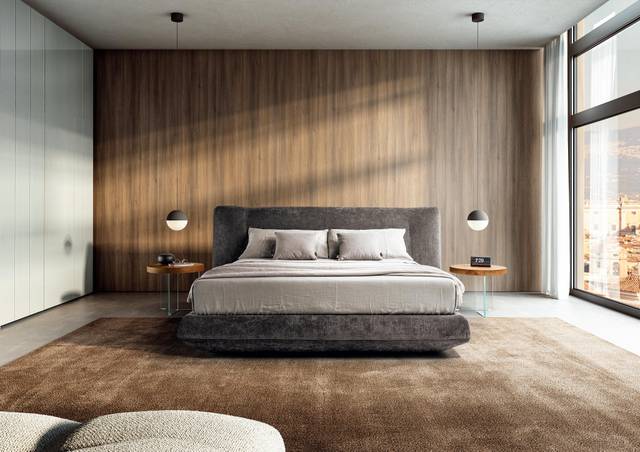 cama de tela marrón | Cama Bed-In | LAGO
