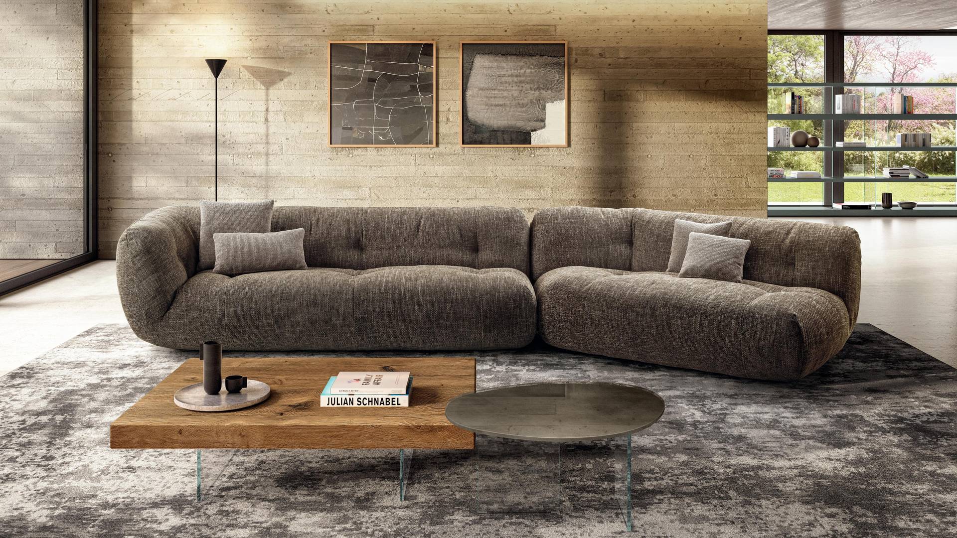 divano marrone per soggiorno moderno | Divano Happening | LAGO