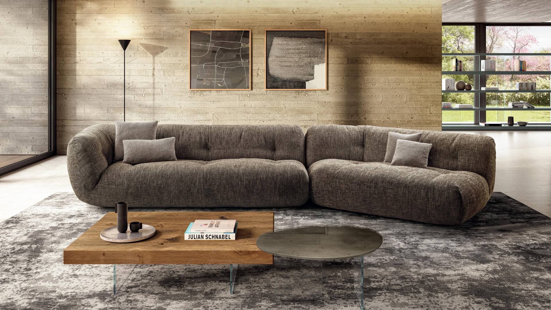sofá marrón para salón moderno | Sofá Happening | LAGO