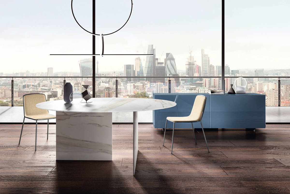 white round dining room table | Stratum Table | LAGO white round dining room table | Stratum Table | LAGO
