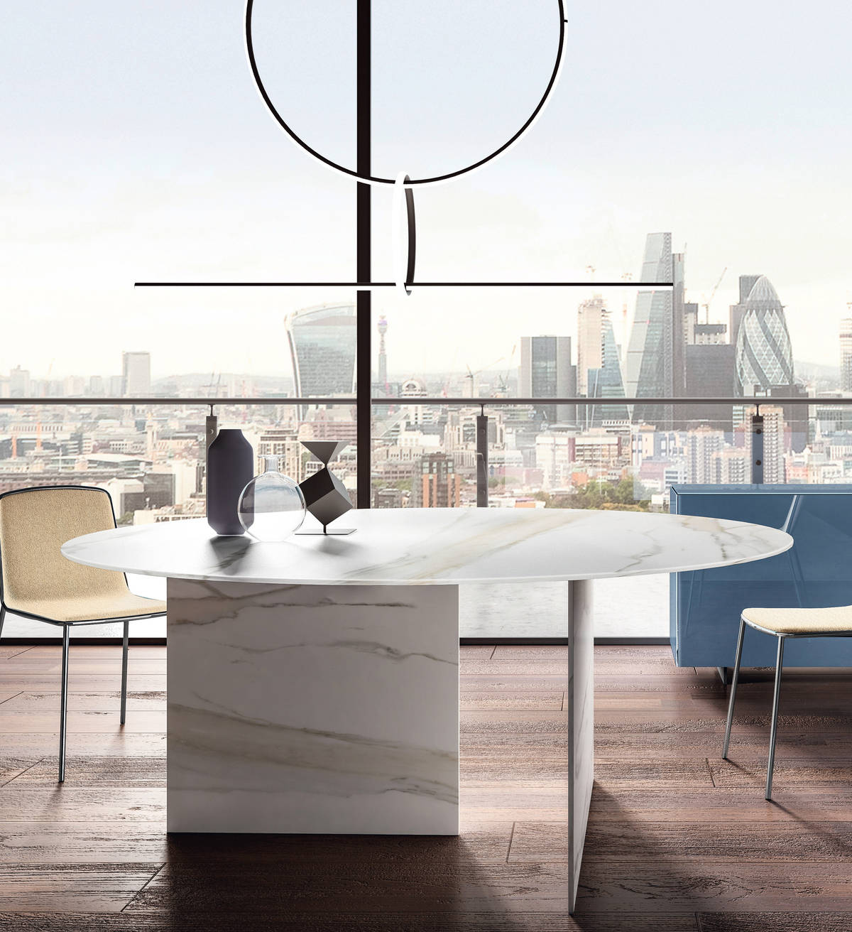 white round dining room table | Stratum Table | LAGO white round dining room table | Stratum Table | LAGO