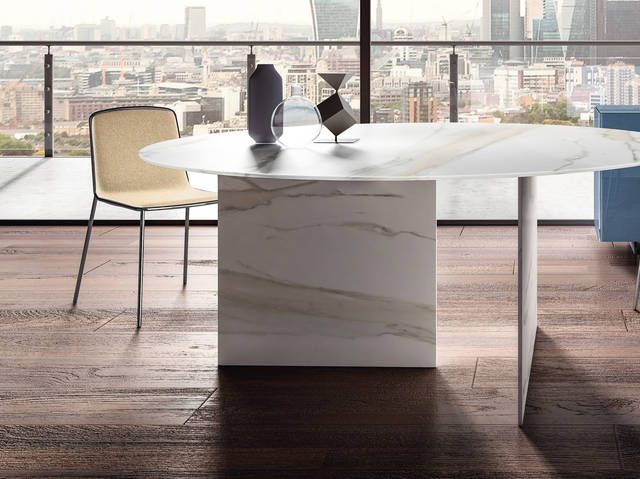 mesa comedor redonda blanca | Mesa Stratum | LAGO