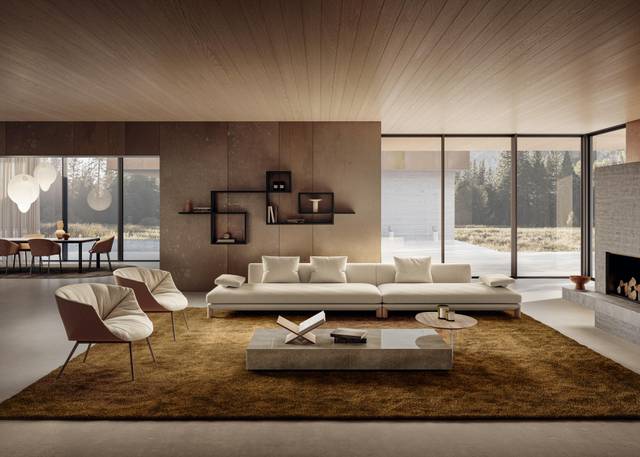 modern living room sofa with armchairs and coffee table | Altana Sofa | LAGO