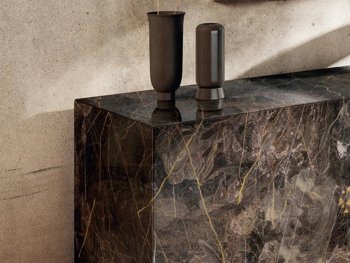 madia di design in marmo xglass scuro | Madia Plenum | LAGO