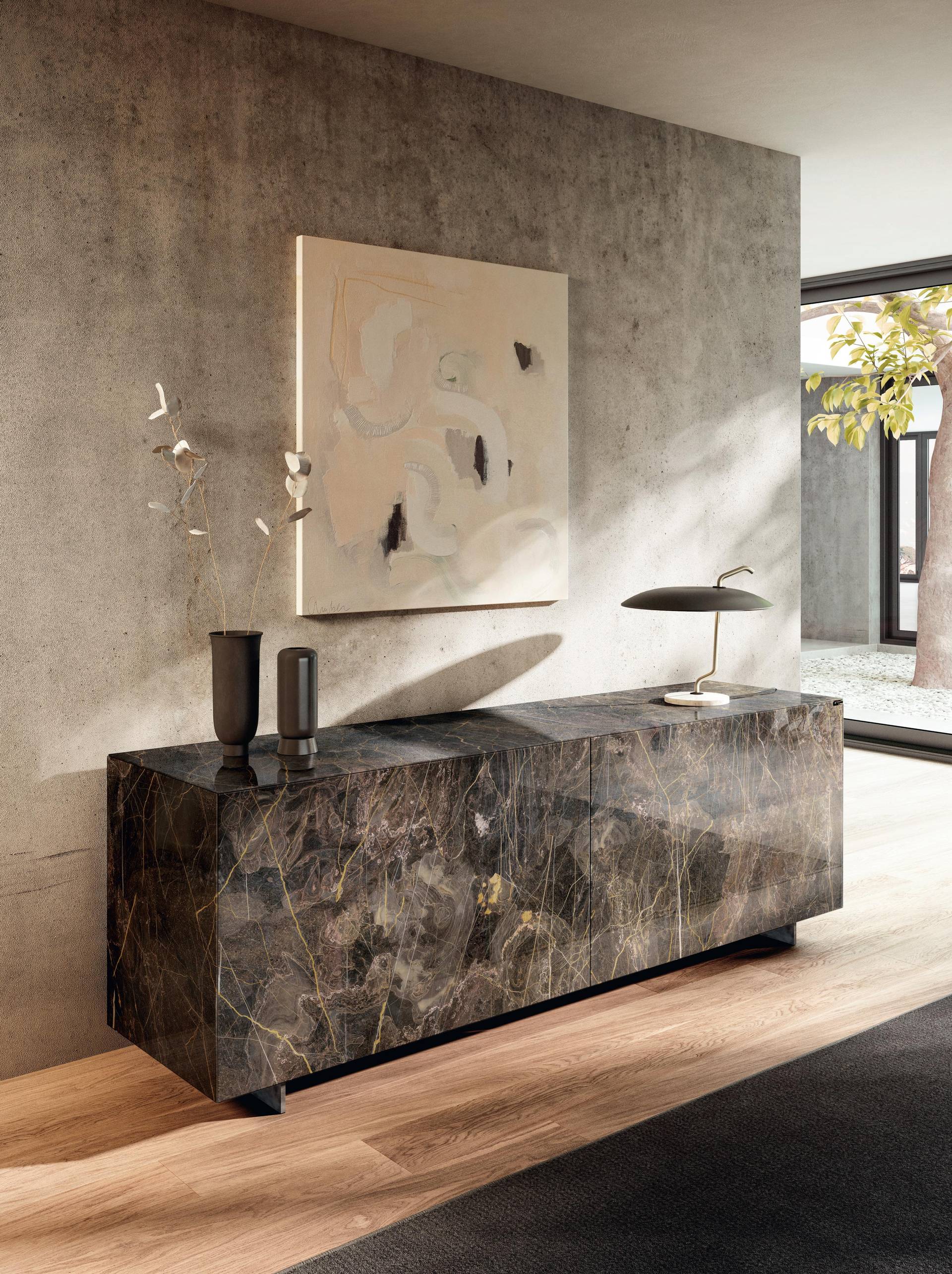 xglass marble dark design sideboard | Plenum Sideboard | LAGO