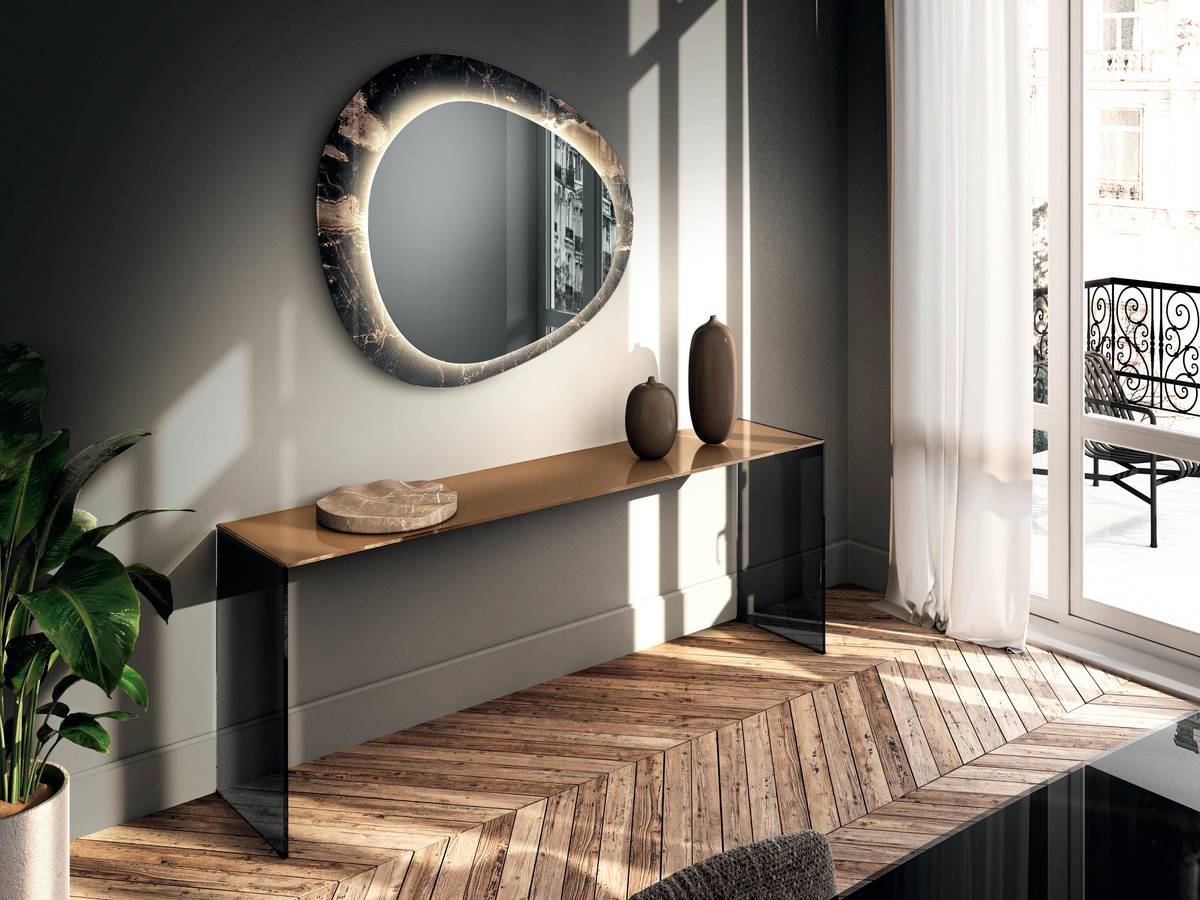 console moderne en verre, miroir encadré | Console Fine, Miroir Era | LAGO console moderne en verre, miroir encadré | Console Fine, Miroir Era | LAGO