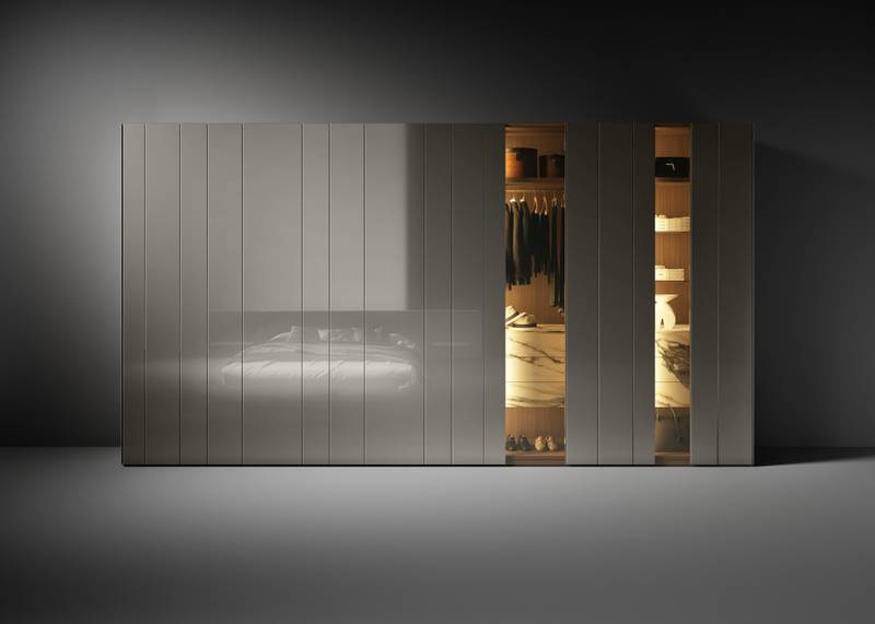 glass wardrobe with bronze display cabinet | N.O.W. Wardrobe | LAGO