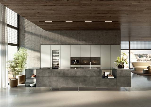 cocina moderna isla marron | Cocina 36e8 | LAGO