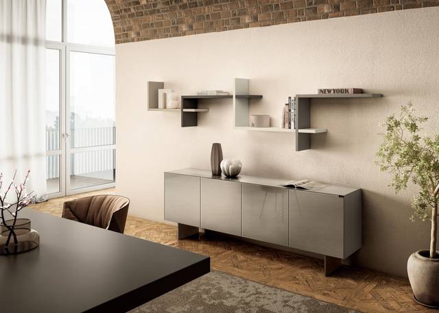librería de pared beige y marrón | Librería LagoLinea |LAGO librería de pared beige y marrón | Librería LagoLinea |LAGO