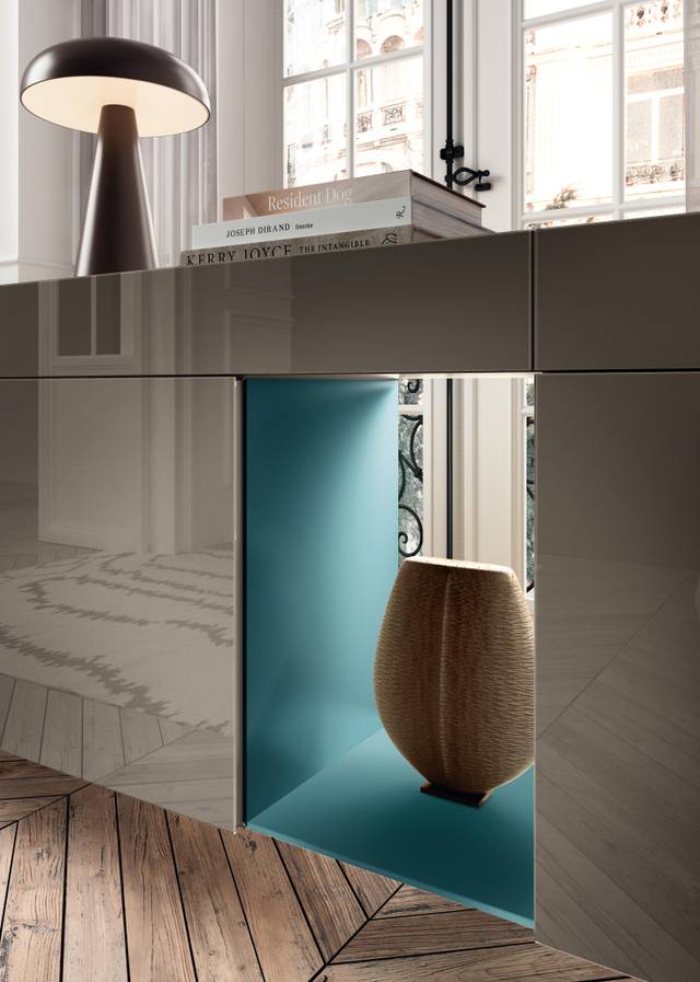 buffet moderne blanc et bleu | Buffet 36e8 | LAGO