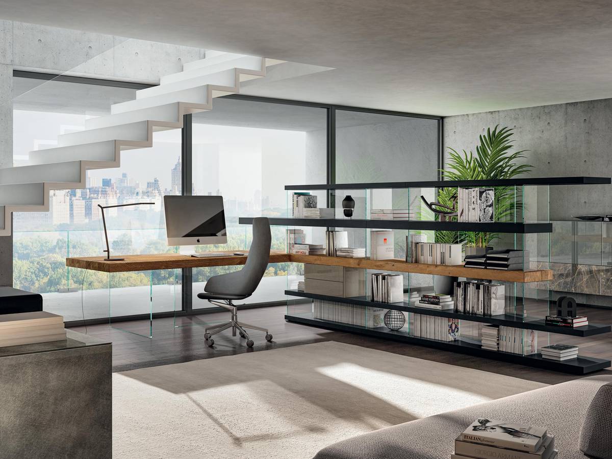 bureau avec bibliothèque pour espace bureau| Home Office | LAGO