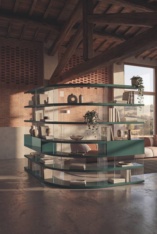 Green Bookcase | Air Roundy Bookshelf | LAGO