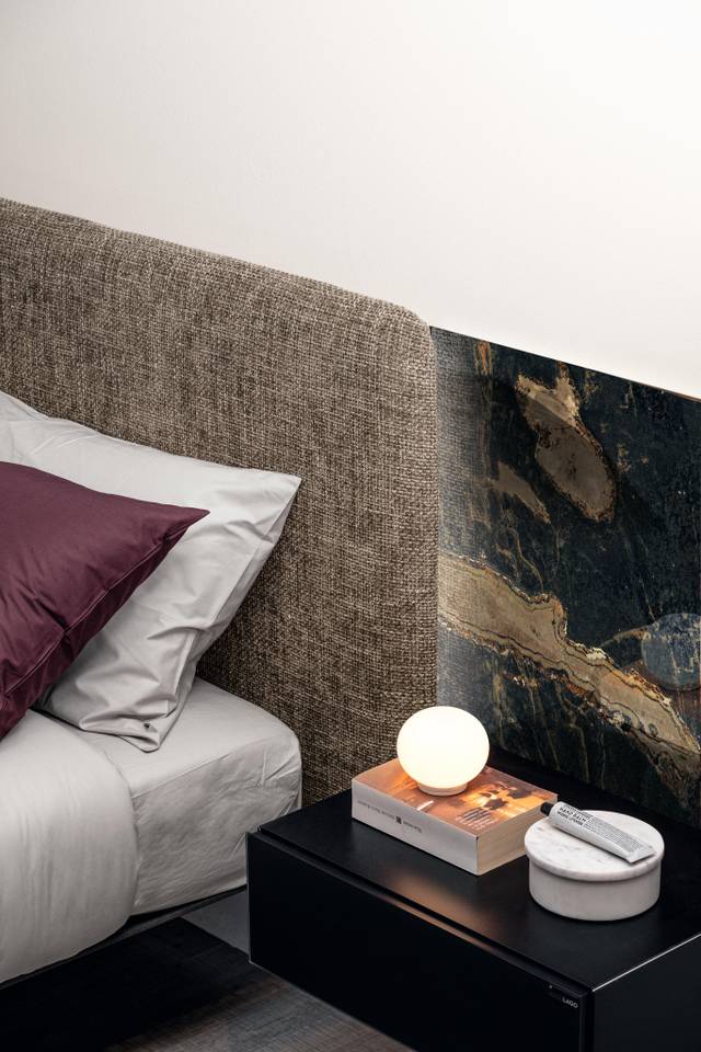 cabecera tejido y cristal | Cama Steel | LAGO