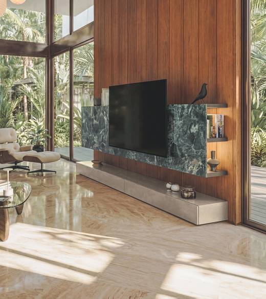 Paroi aménagée avec éclairage et TV intégrés – LAGO 36e8 Cinema Paroi aménagée avec éclairage et TV intégrés – LAGO 36e8 Cinema