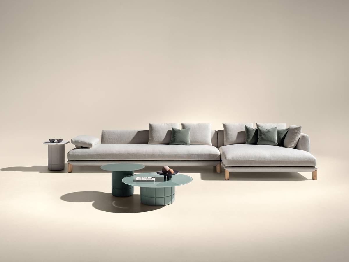 sofa with peninsula and wooden supports | Altana Sofa | LAGO sofa with peninsula and wooden supports | Altana Sofa | LAGO