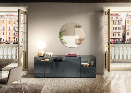 madia con ante in vetro grigia | Madia 36e8 Glass | LAGO