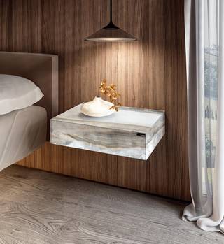wall-hung bedroom bedside table | Materia Bedside Table | LAGO