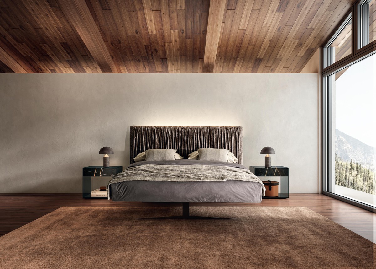 lit deux places design pieds en inox | Lit Steel | LAGO
