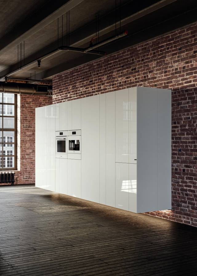 white wall-mounted kitchen pantry unit | Kitchen | LAGO