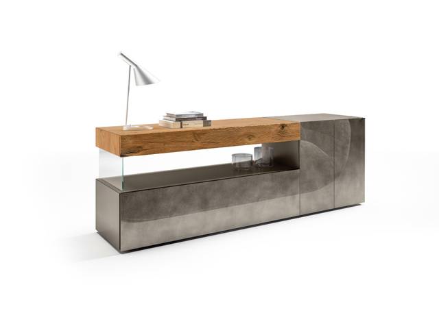 madia moderna in legno e vetro grigio | Madia 36e8 | LAGO