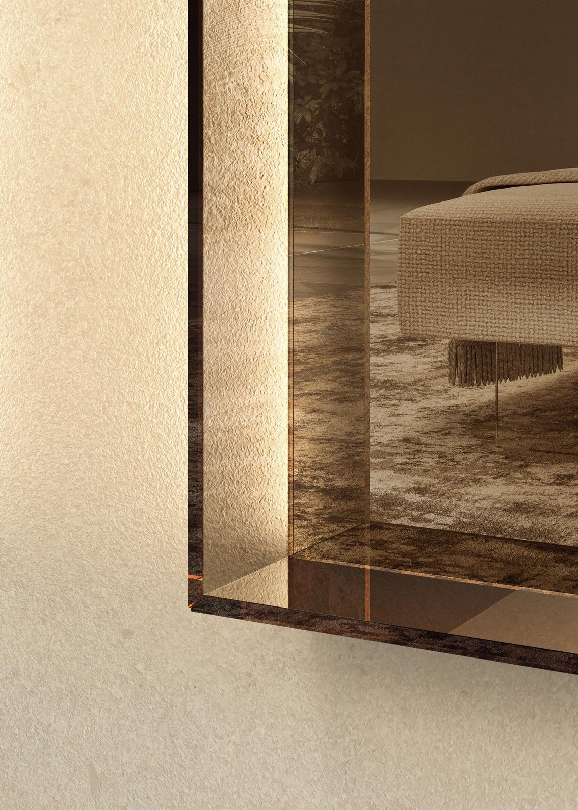 detalle ángulo 45 cristal fumé | Espejo Glass | LAGO