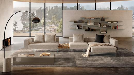 light fabric sofa with chaise longue | Air Sofa | LAGO light fabric sofa with chaise longue | Air Sofa | LAGO