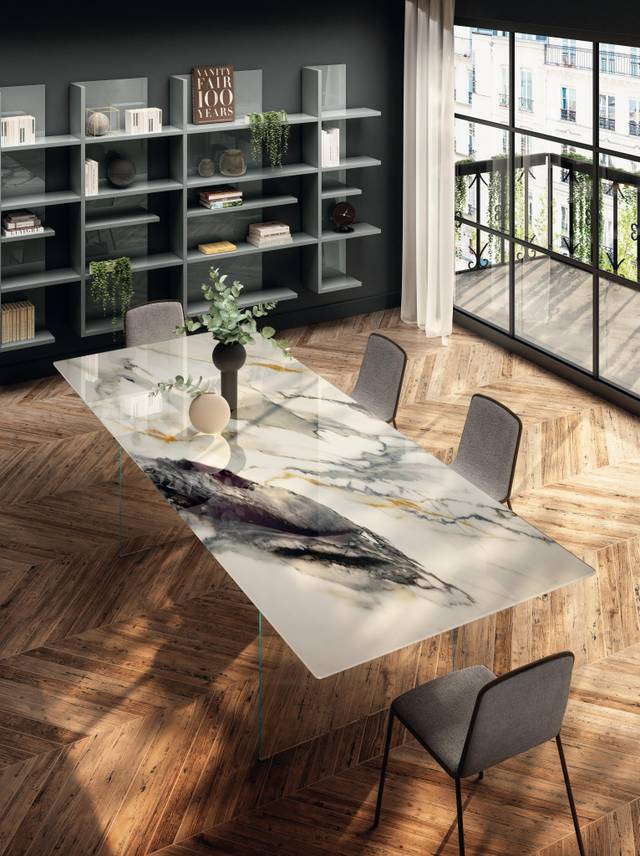 mesa de diseño con tablero rectangular | Mesa Air Slim | LAGO