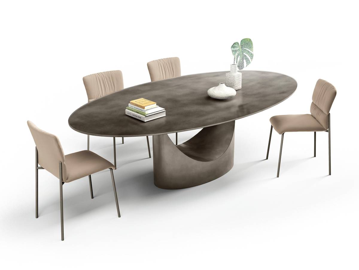 tavolo da soggiorno con piano ovale | Tavolo U | LAGO