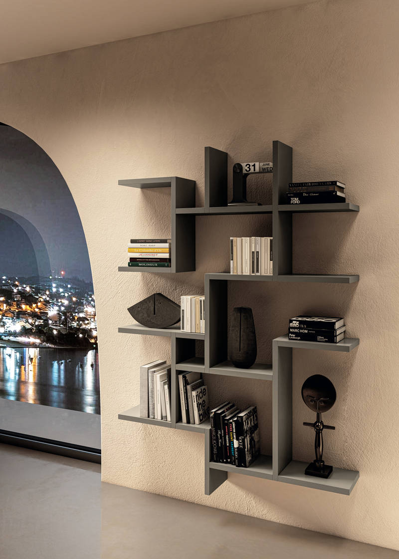 estantería de pared para salón moderno | Librería LagoLinea | LAGO