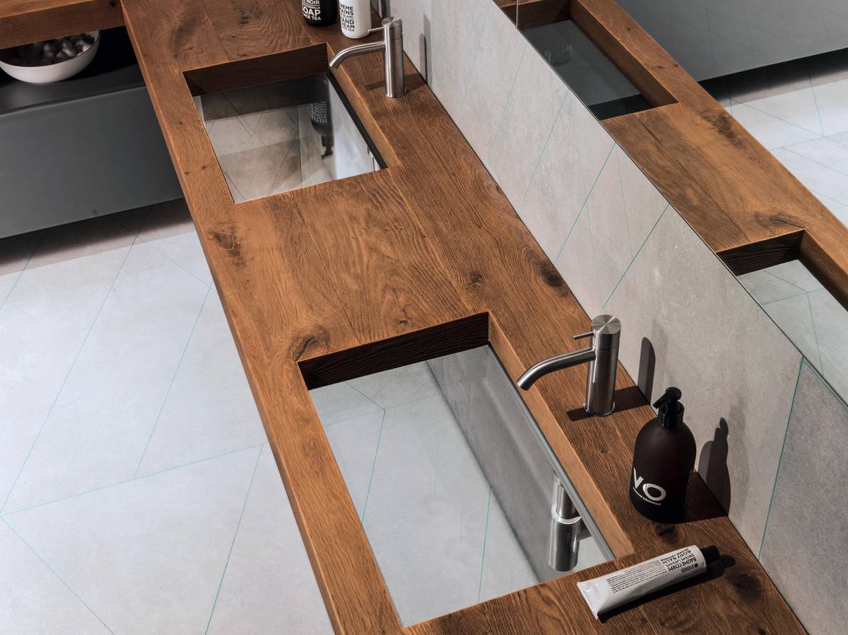 lavabo de diseño en madera | Lavabo Depth | LAGO