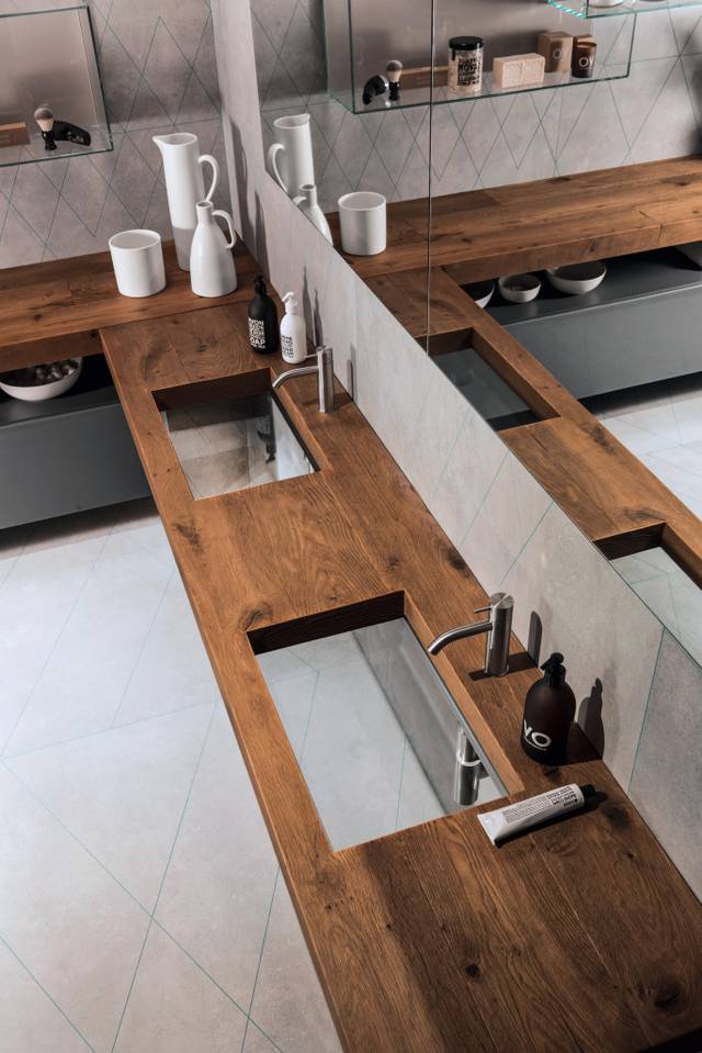 lavabo de diseño en madera | Lavabo Depth | LAGO