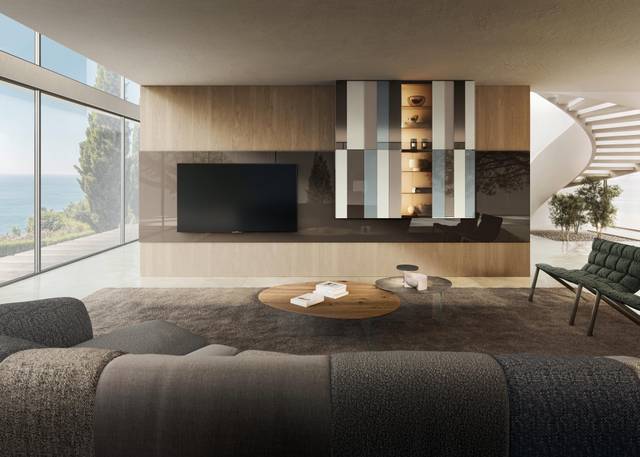 brown glass wall system for living room | N.O.W. Wall Unit | LAGO brown glass wall system for living room | N.O.W. Wall Unit | LAGO